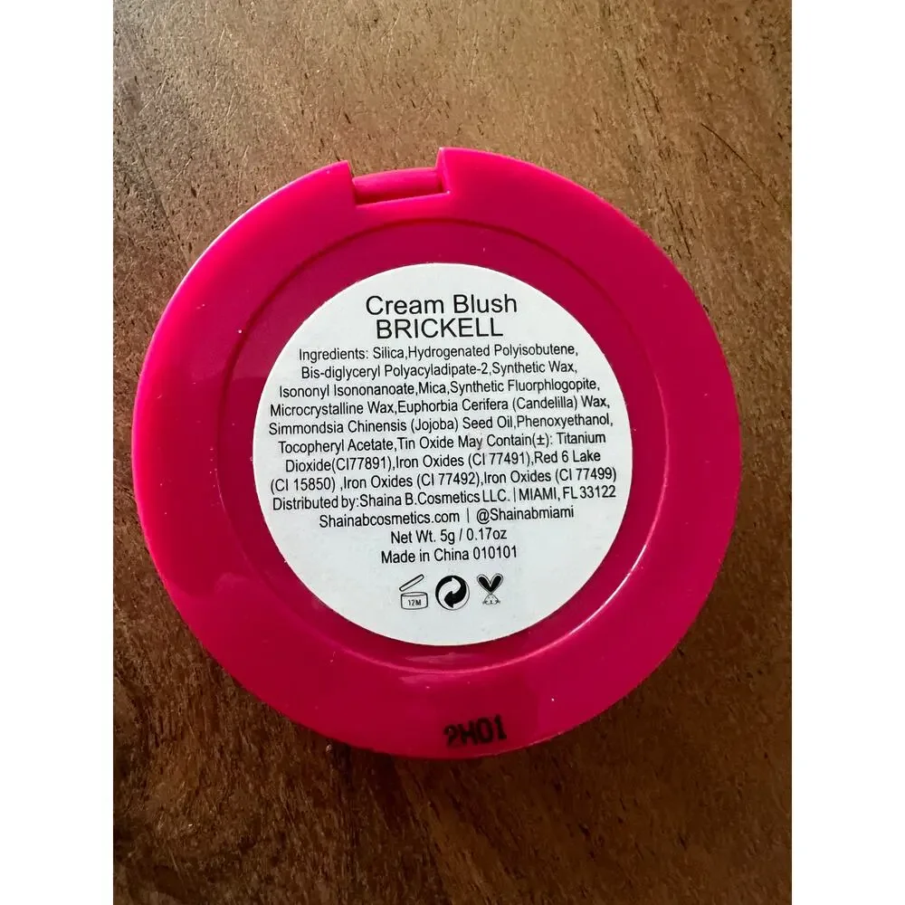 New Shaina B. Miami compact contains cream blush in  Brickell Pink
